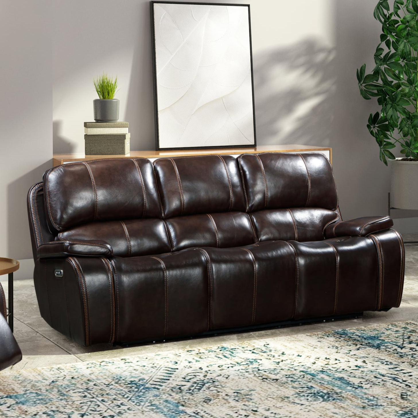 Aleena leather best sale power reclining loveseat