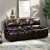 New Classic Furniture Brookings Dual Reclining Leather Sofa