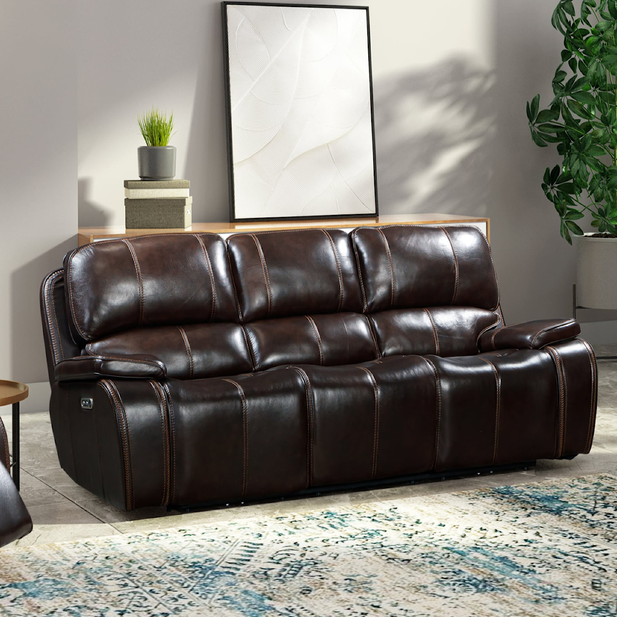 New Classic Furniture Brookings Dual Reclining Leather Sofa