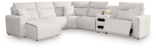 6-Piece Reclining Sectional With Chaise And Audio Console