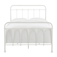 Industrial Curved Corner Metal Full Bed in White