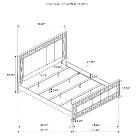 Wood King Panel Bed