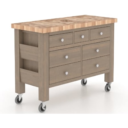 Transitional Kitchen Island with Wheels