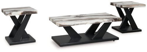 Faux Marble Occasional Table Set