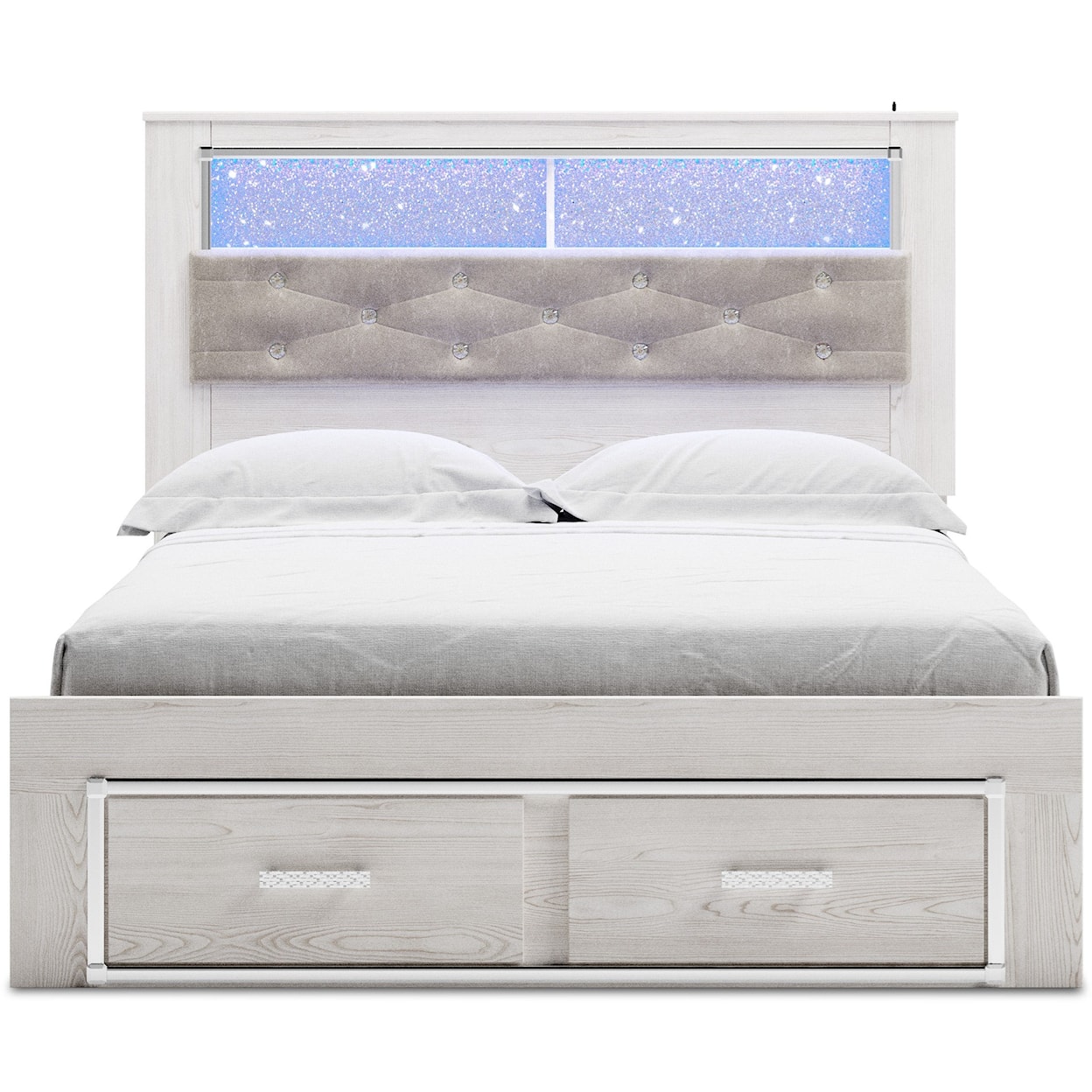 Signature Altyra Queen Storage Bed with Uph Bookcase Hdbd