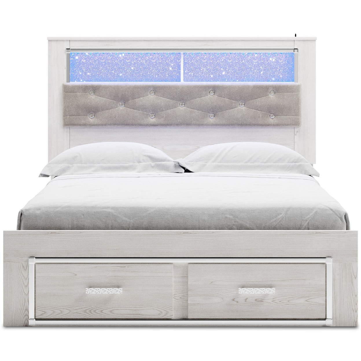 Benchcraft Altyra Queen Storage Bed with Uph Bookcase Hdbd