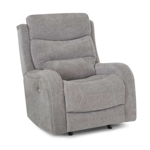 Casual Power Rocker Recliner with Power Headrest and USB Port