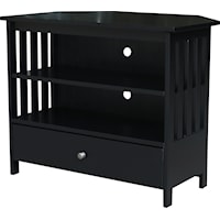Mission Corner TV Stand with Shelves