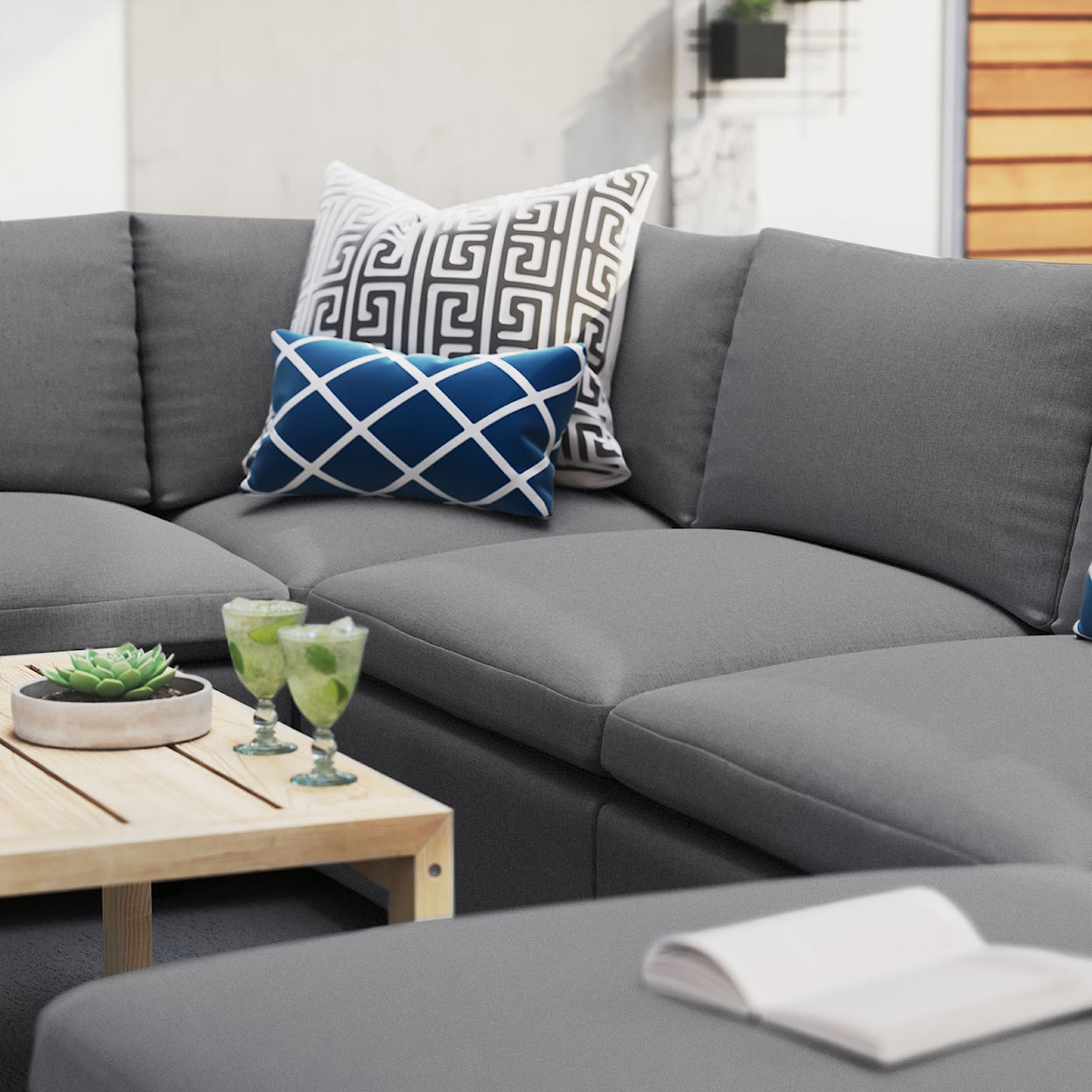 Modway Commix Outdoor 7-Piece Sectional Sofa