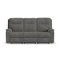 Transitional Power Reclining Sofa with Power Headrests and Lumbar