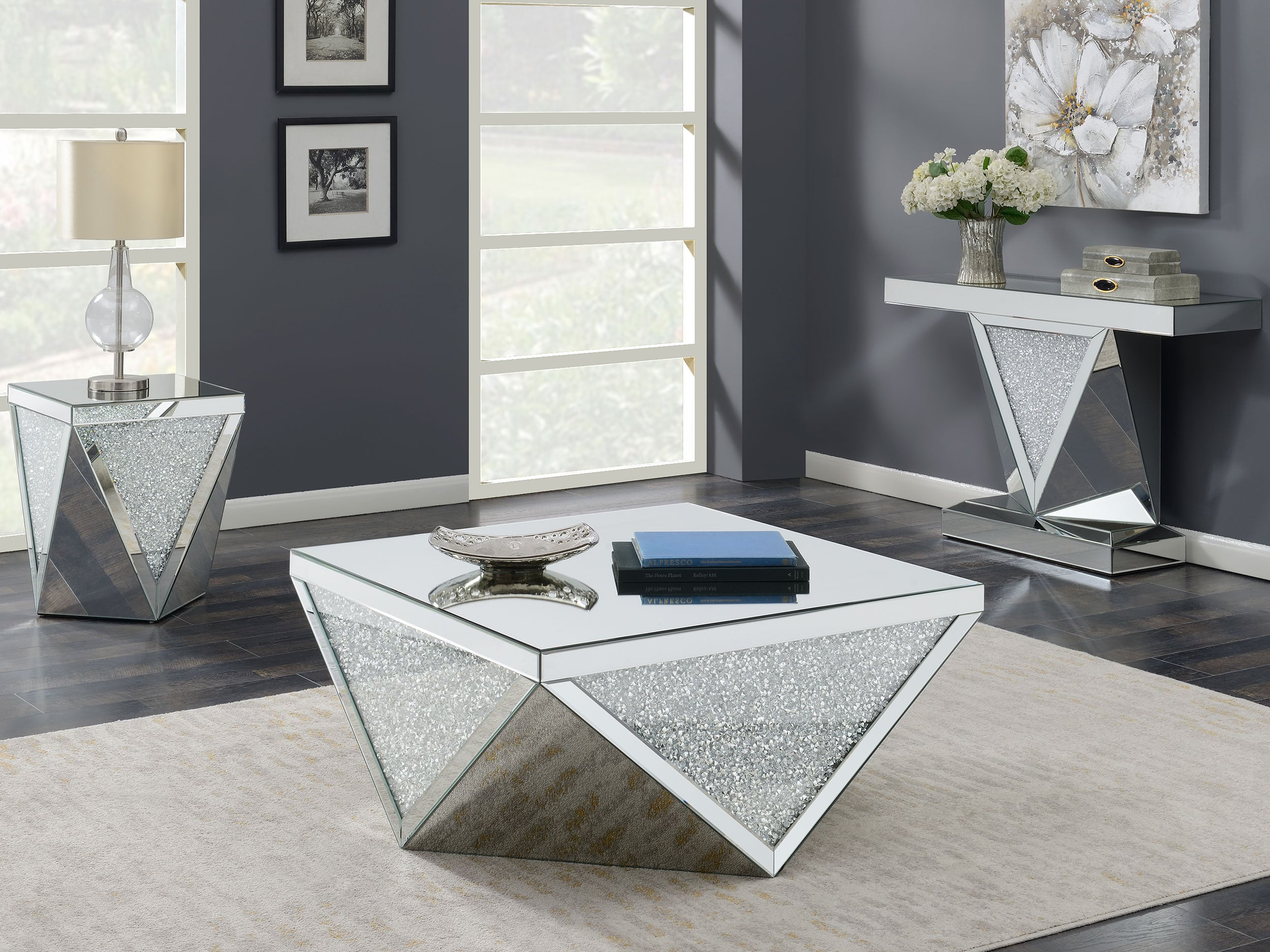 Coaster Amore Amore Crystal Side End Table