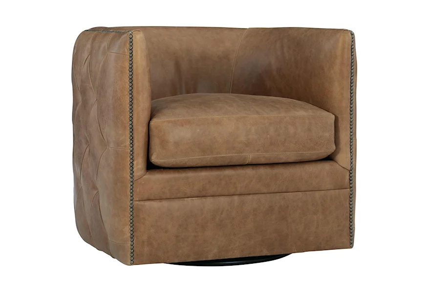 Palazzo Leather Swivel Barrel Chair at Williams & Kay