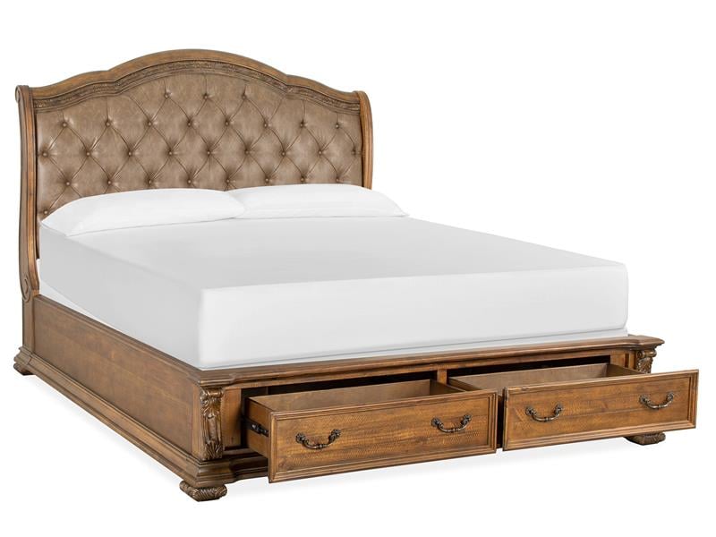 California King Upholstered Sleigh Bed