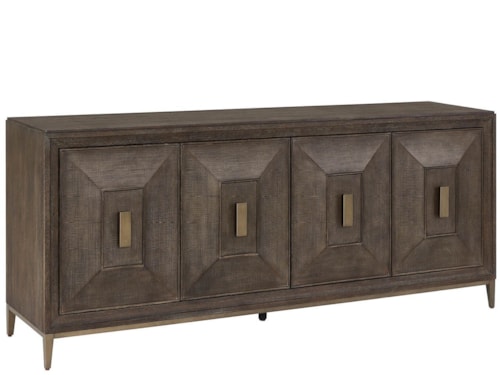 Transitional 4-Door Credenza with Adjustable Shelves