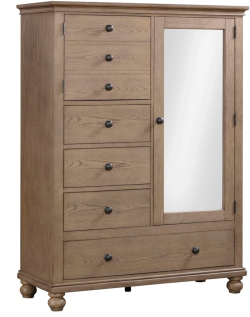Traditional 4-Drawer Chiffarobe with Adjustable Shelves