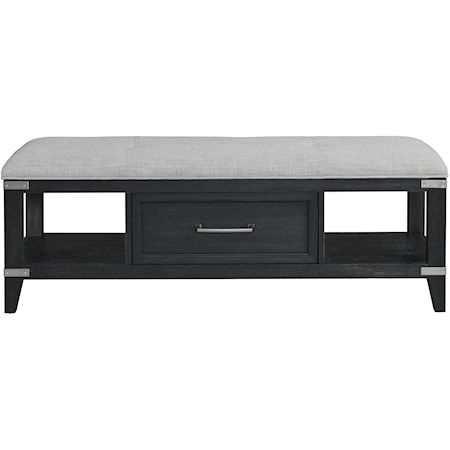 Transitional Storage Bench with Drawer