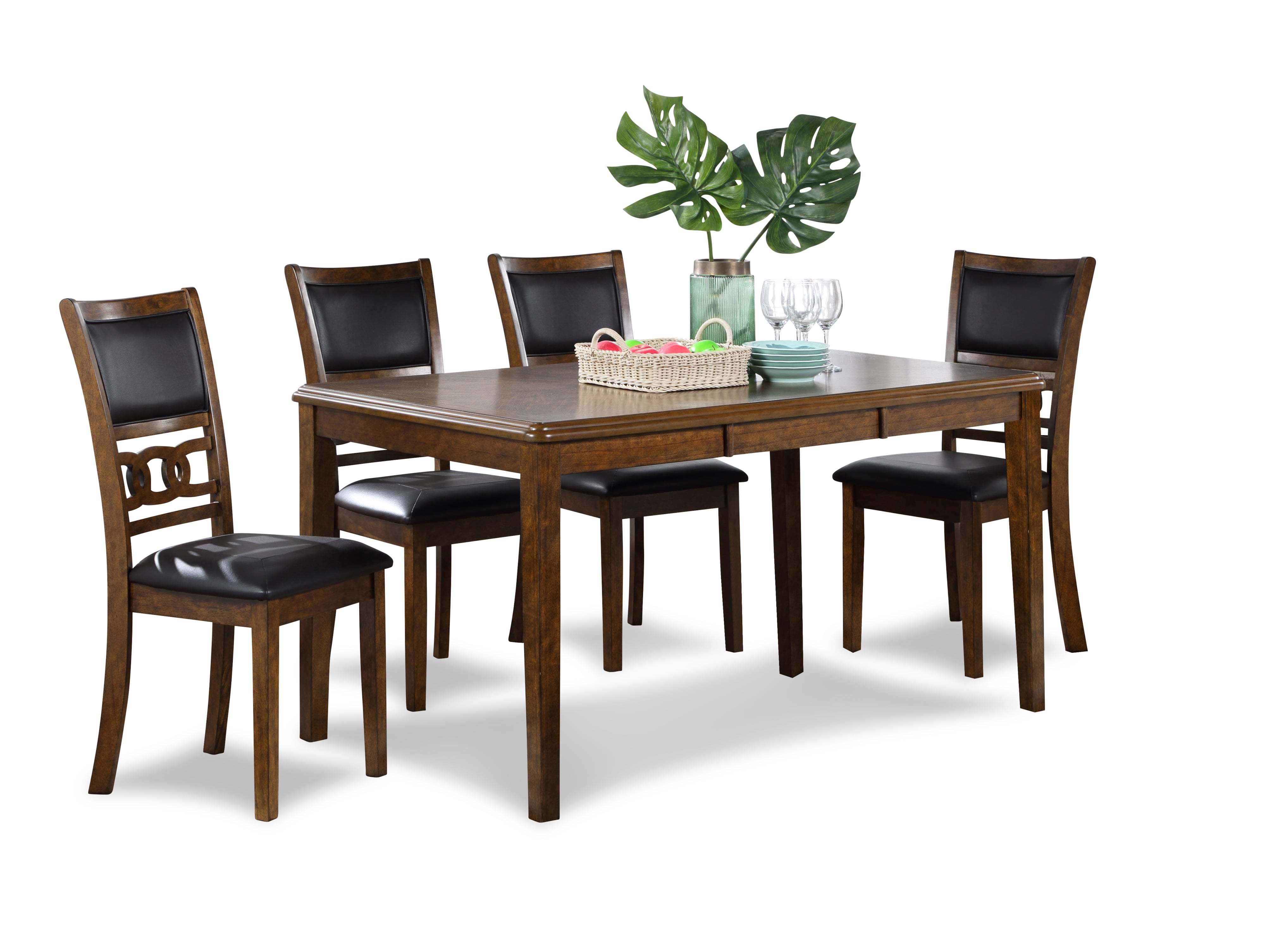 New Classic Gia D1701160BRN Contemporary 5Piece Dining and Chair Set