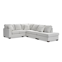 Contemporary 3-Piece Sectional Sofa with Tapered Block Feet