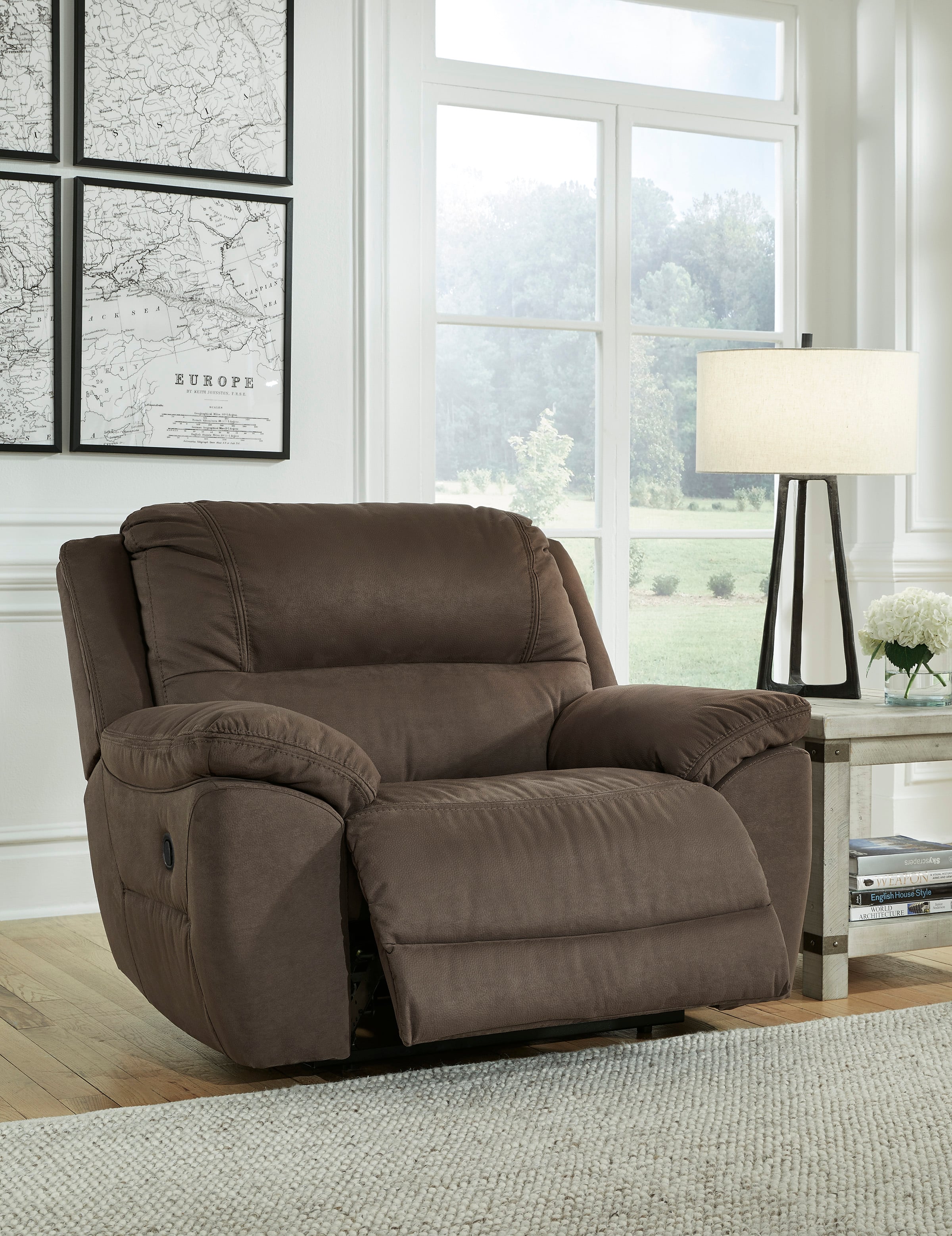 Oversized store brown recliner