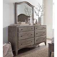 Rustic 6-Drawer Dresser and Mirror