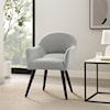 Powell Sabine Dining Chair Velvet Light Grey Upholstery