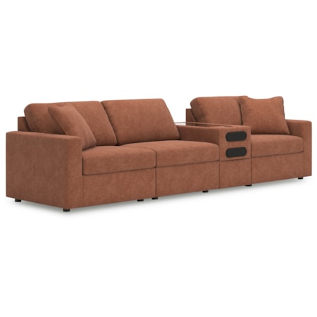 4-piece Sectional With Audio Console