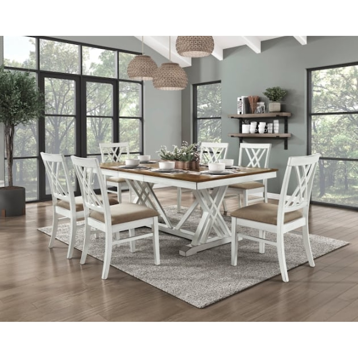 Homelegance Brunson Trestle Dining Table