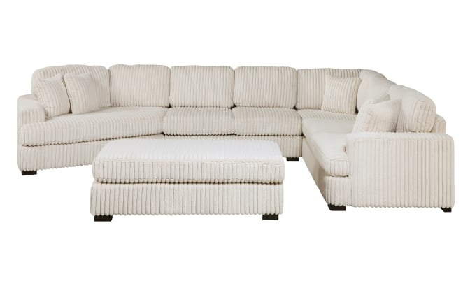 5-pc. Sectional w/Left Cuddler &amp; Ottoman