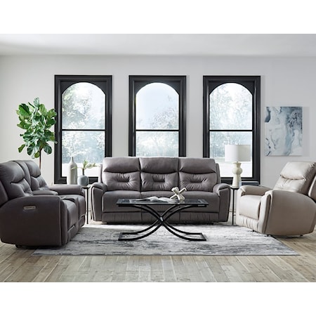 Power Headrest &amp; Lumbar Reclining Sofa