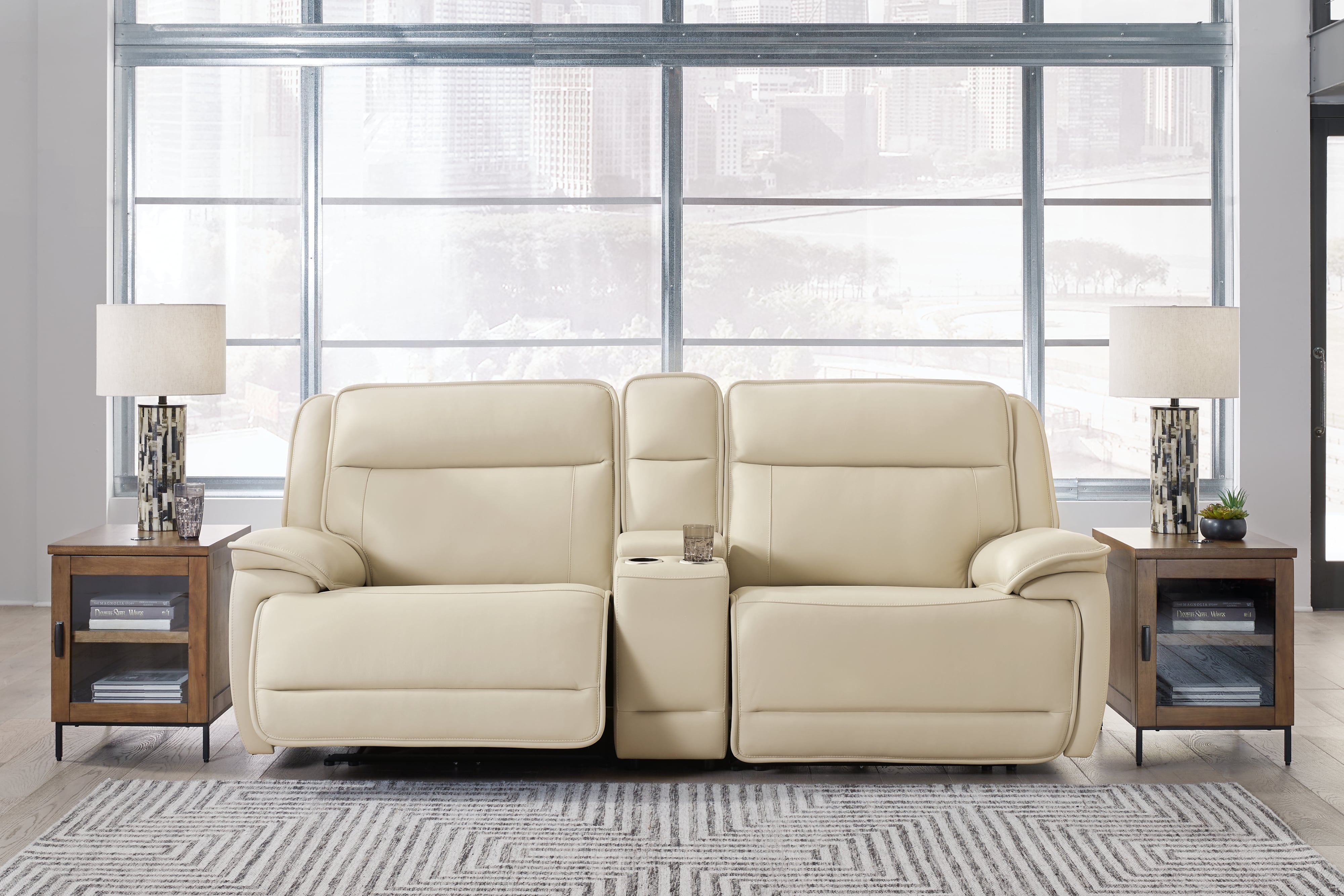 Signature Design by Ashley Double Deal 2-Piece Power Reclining Loveseat W/ Console