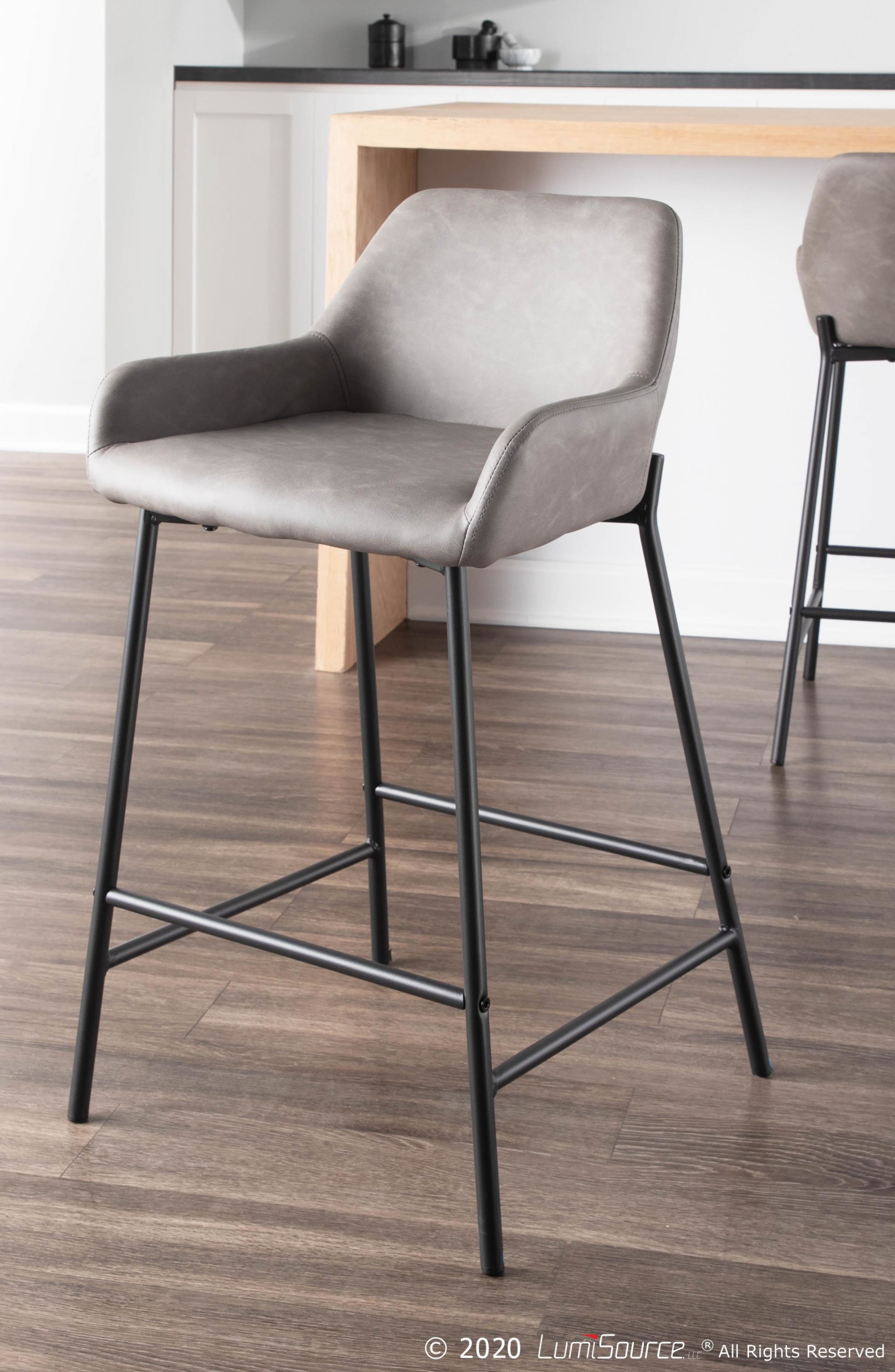 LumiSource Daniella B24DANIELLABKGY Counter Stool HomeWorld