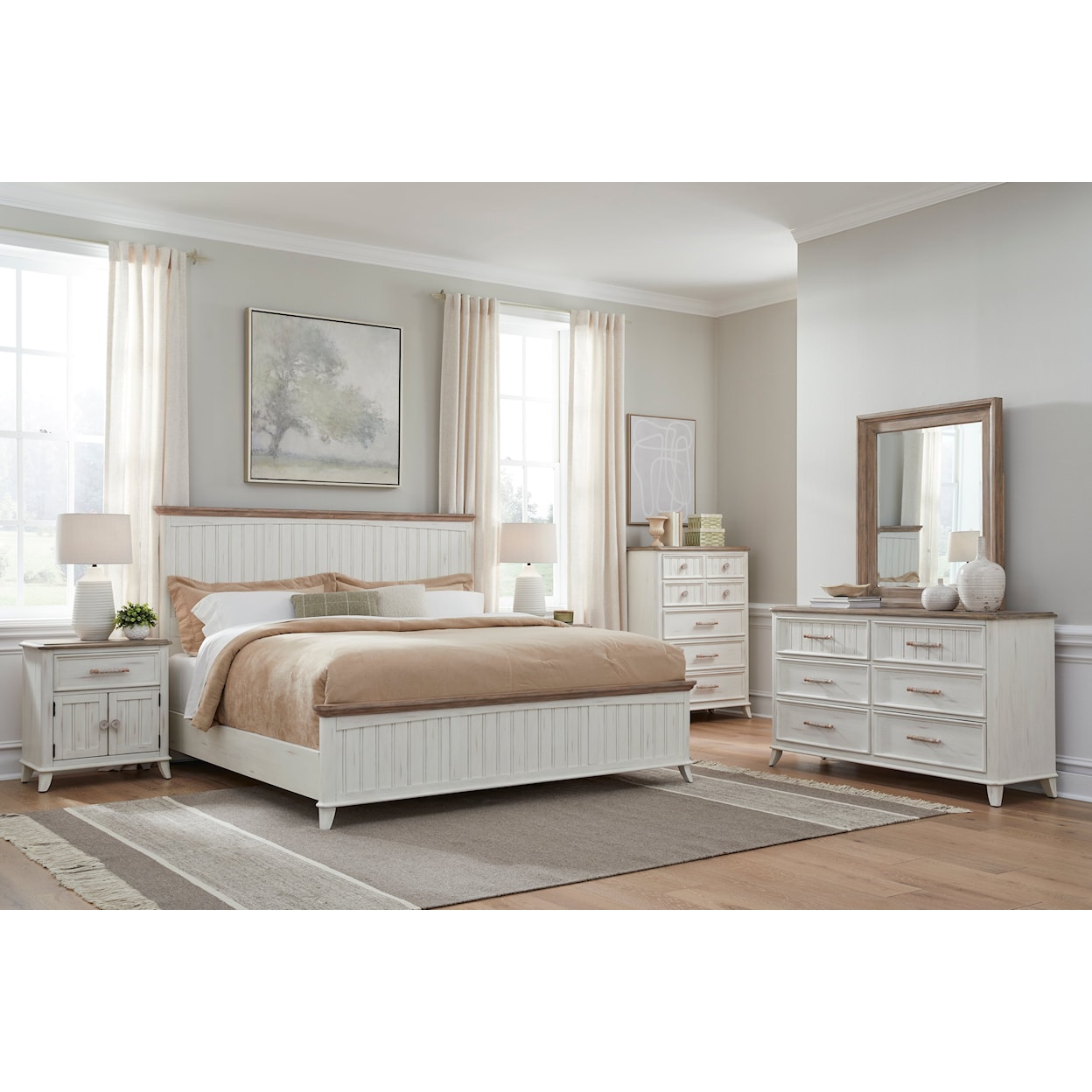American Woodcrafters Beach Comber 5-Piece King Bedroom Set