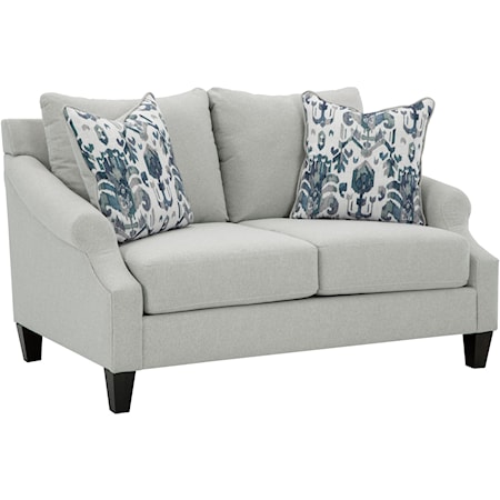 Cosmo Linen Transitional Loveseat with Tapered Legs