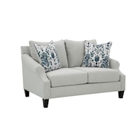 Cosmo Linen Transitional Loveseat with Tapered Legs
