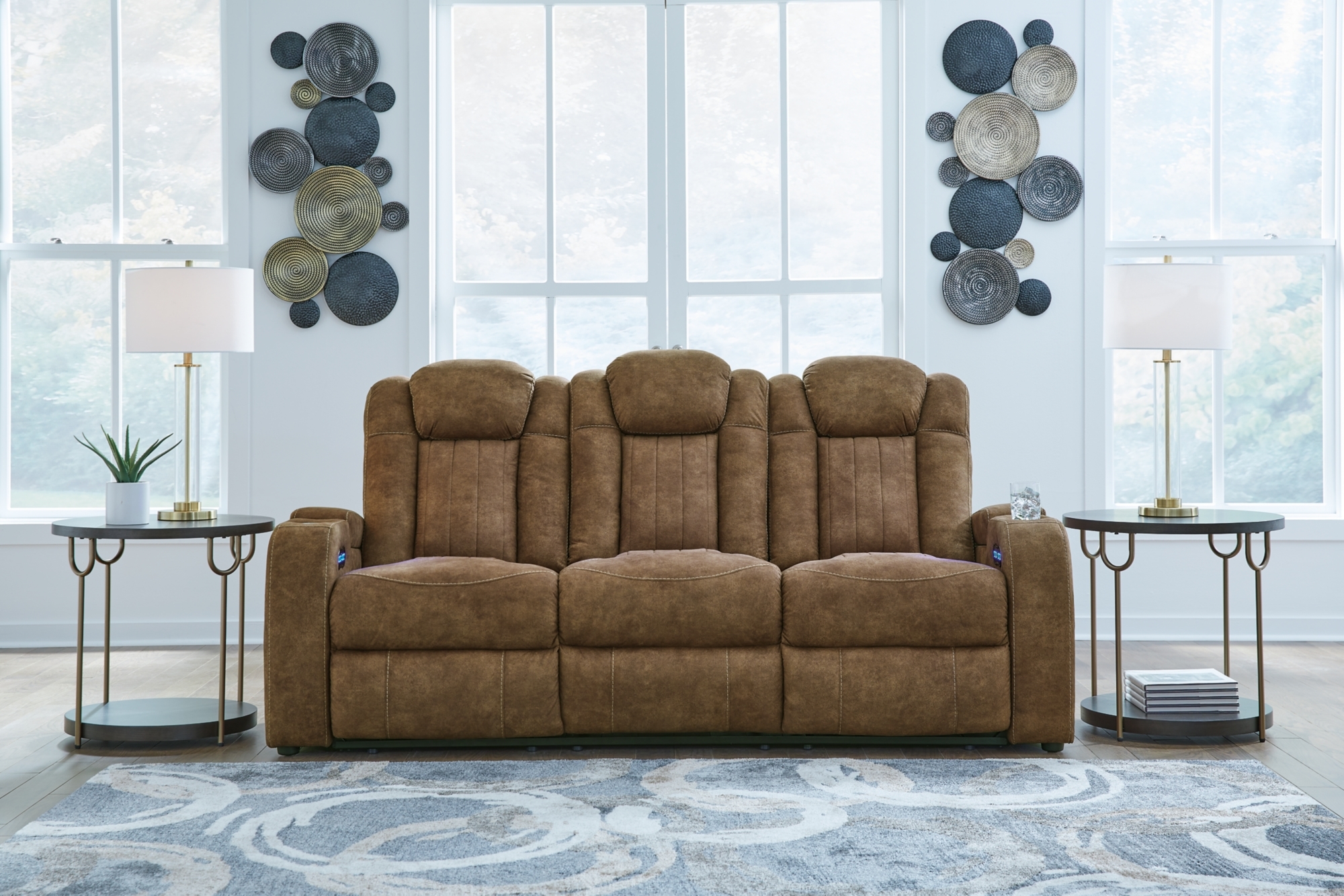 Pwr Rec Sofa With Adj Headrest