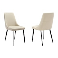Contemporary Upholstered Set of 2 Dining Chairs