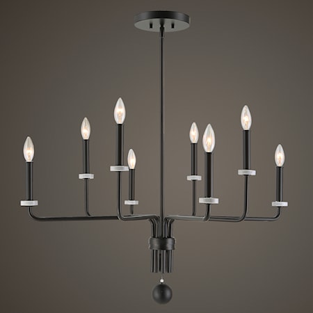 Ebony Elegance 8 Light Chandelier