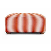 Transitional Square Cocktail Ottoman with Button-Tufting