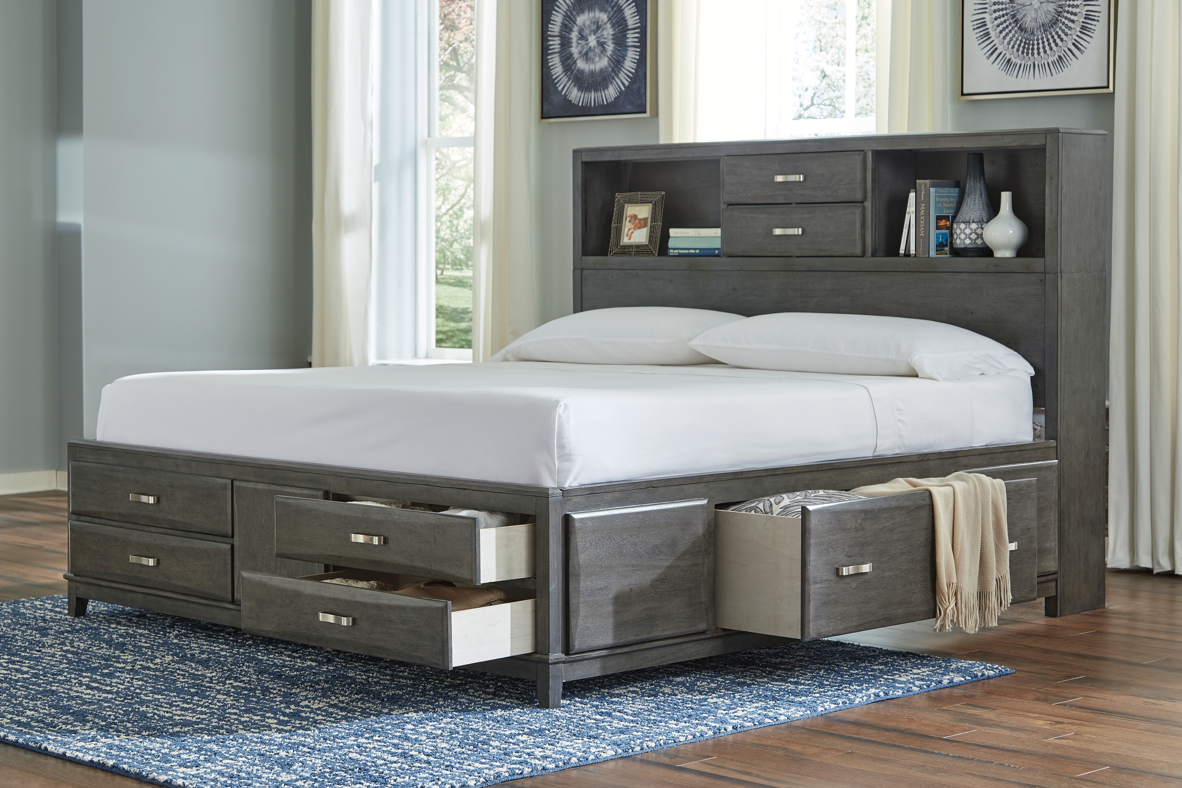 King Storage Bed With 8 Drawers