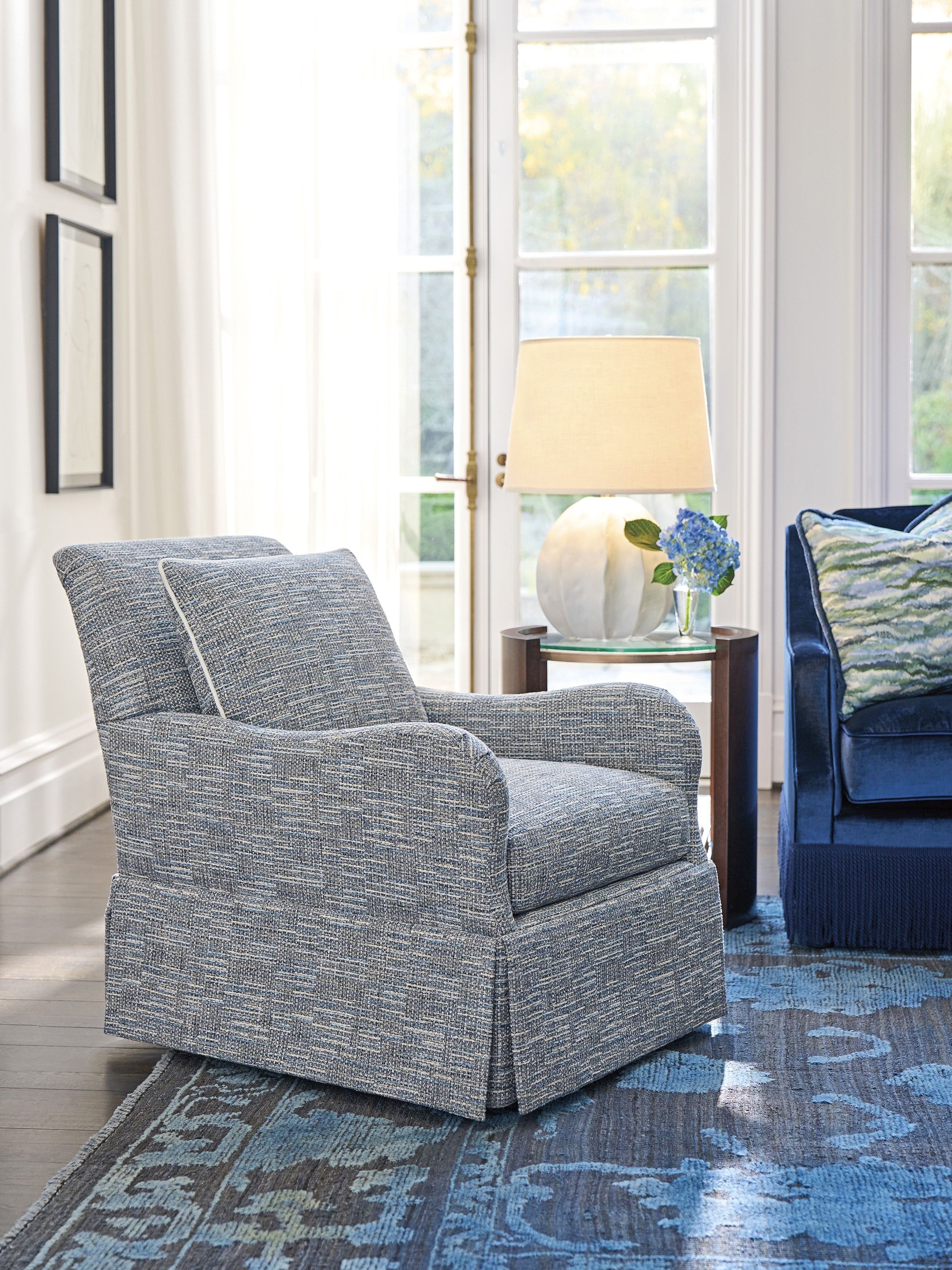 Palm Frond Swivel Chair