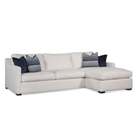 Transitional 2-Piece Sectional with Throw Pillows