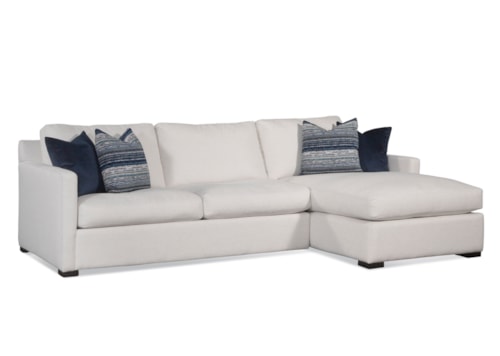 Transitional 2-Piece Sectional with Throw Pillows