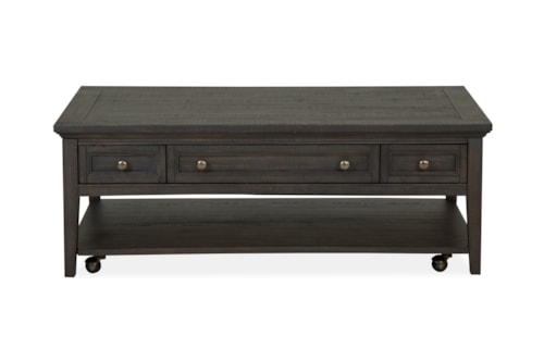 Rectangular Cocktail Table with Casters