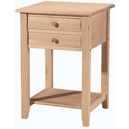 Transitional 2-Drawer Lamp Table