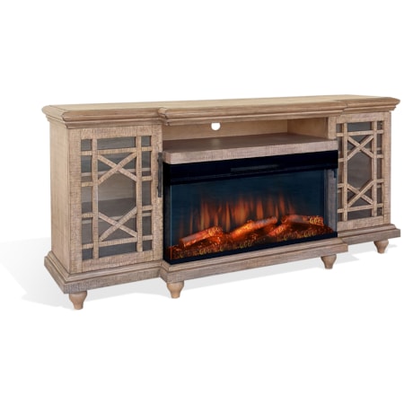 72" Media Console With Electric Fireplace