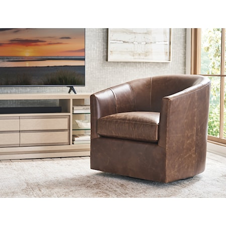 Candice Leather Swivel Chair