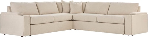 Contemporary L-Shaped Sectional Sofa with Storage Consoles