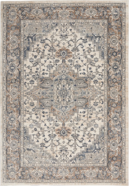 5'3" x 7'3" Ivory/Grey Rectangle Rug