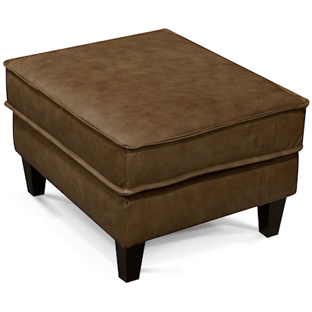Transitional Leather Ottoman