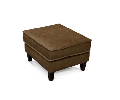 Transitional Leather Ottoman